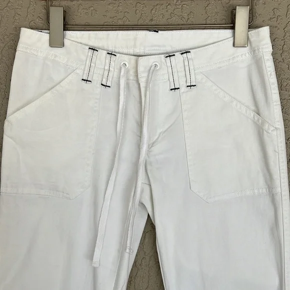 Le Tigre White Straight Leg Pants Drawstring Zip Fly Size 3 - Picture 4 of 14